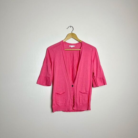 CLEARANCE! Coral Pink GAP Factory Roll Sleeve Cardigan Size M EUC - Picture 4 of 7